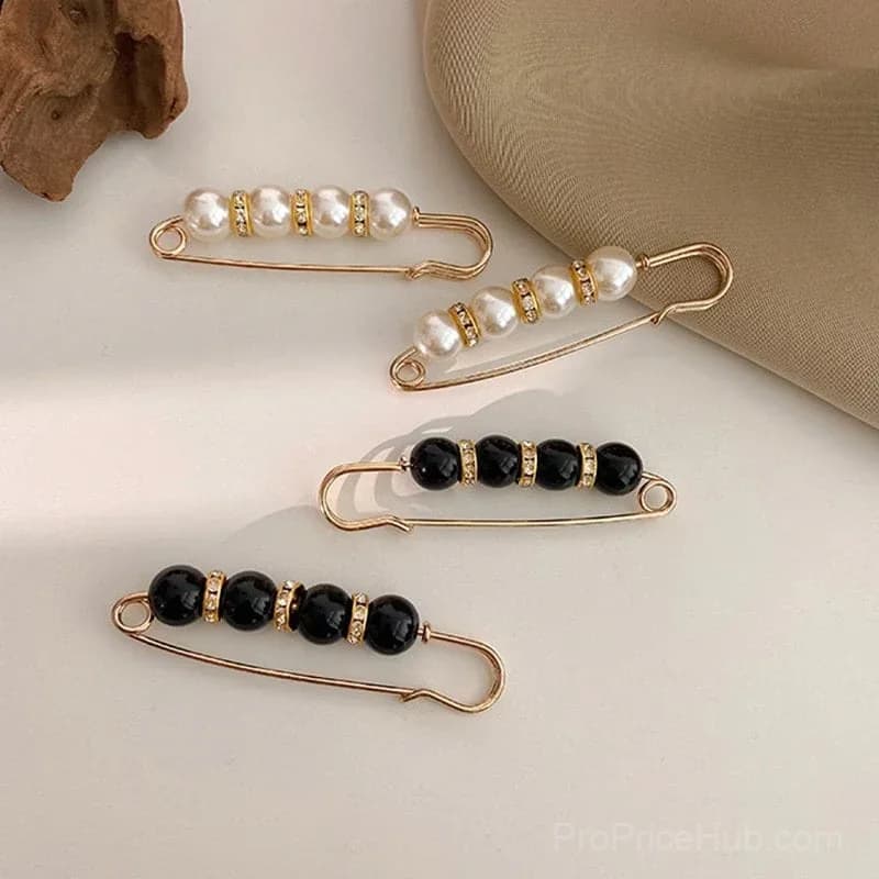Fancy Rhinestones Pearls Safety Pin Brooch - View 8