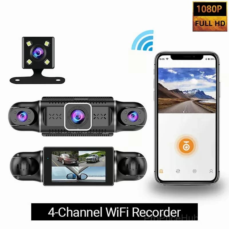 4-Channel 1080P WiFi Car Recorder with 32GB Memory Card - View 1