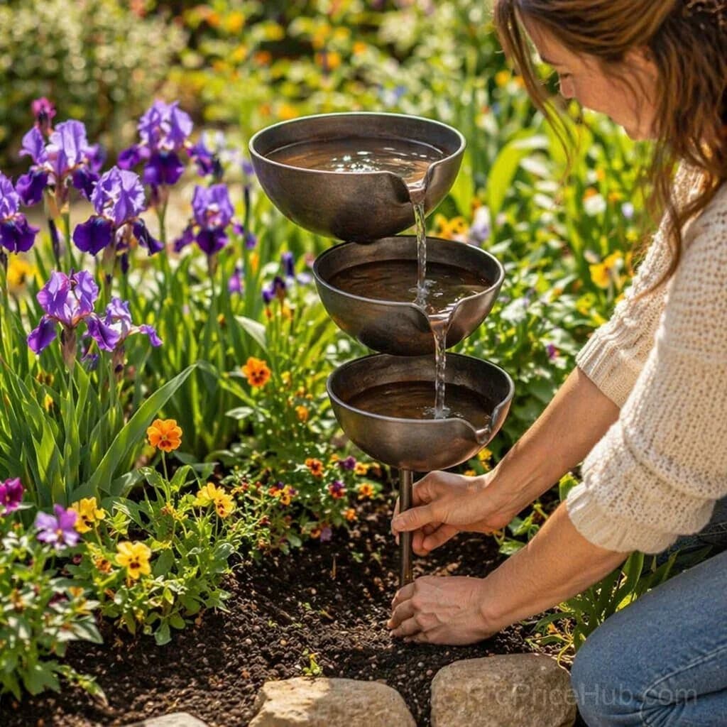 Cascading Rain Catcher Bird Bath for Garden Wildlife - View 8