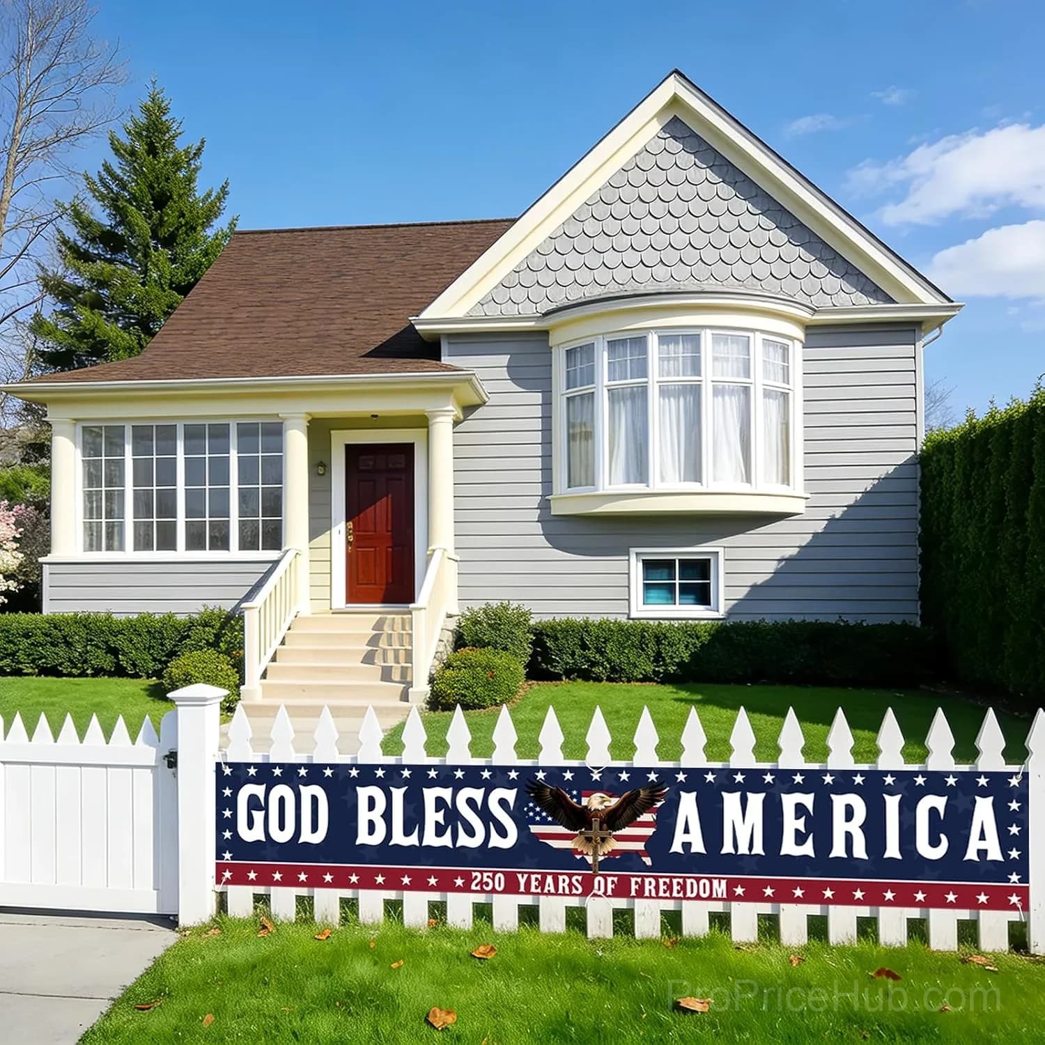 God Bless America 250th Anniversary Patriotic Outdoor Banner - View 2