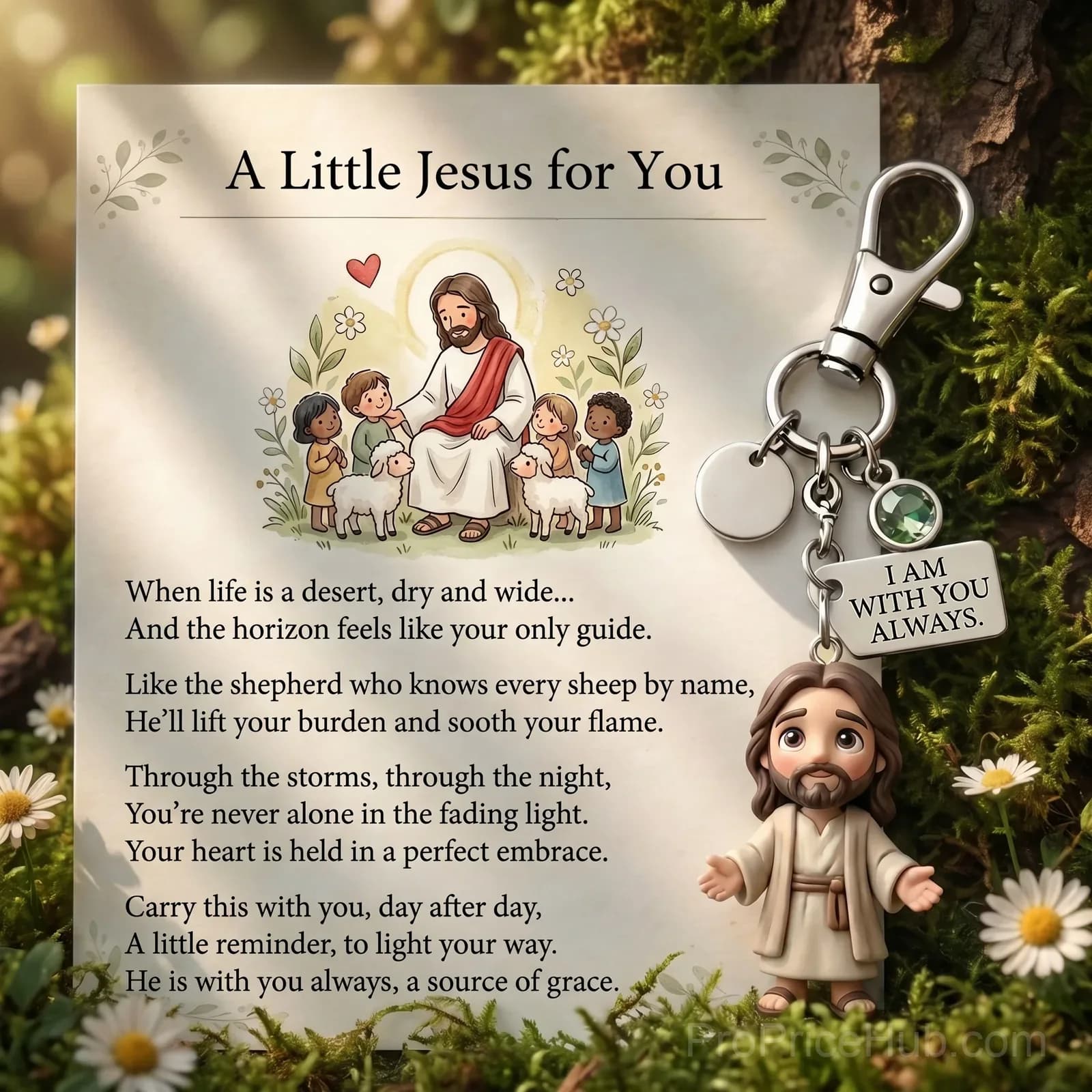 A Little Jesus for You - Pocket Keychain & Poem Card Gift Set - View 3