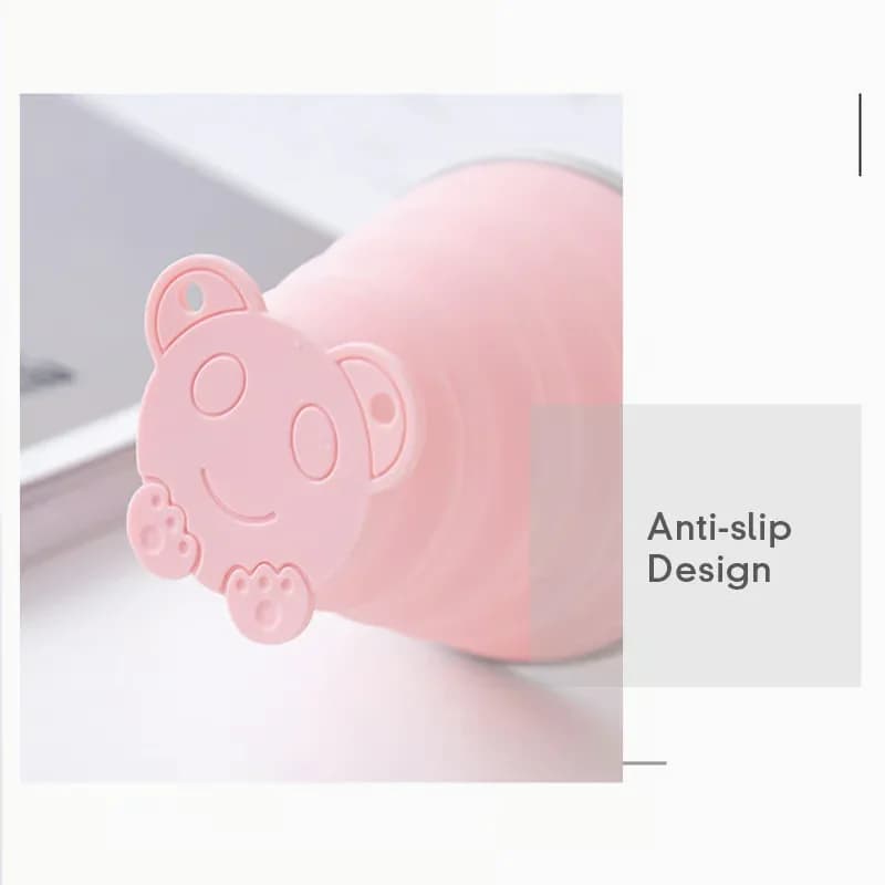 270ml Foldable Silicone Travel Cup, Anti-Scald Mug, Pink - View 5