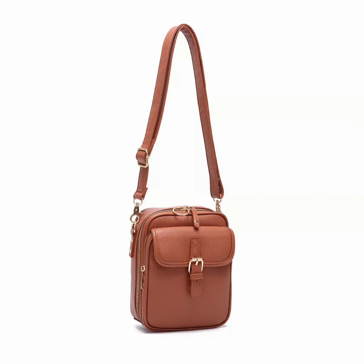 Brown Leather Crossbody Bag - View 8
