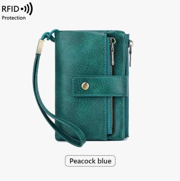 Women's Retro RFID Blocking Tri-Fold Wallet - View 17