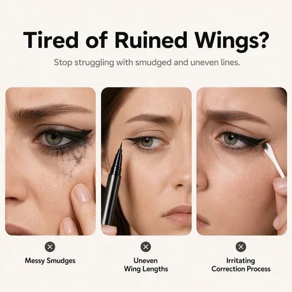 2-in-1 Waterproof Liquid Eyeliner Pen with Eraser Tip - View 2