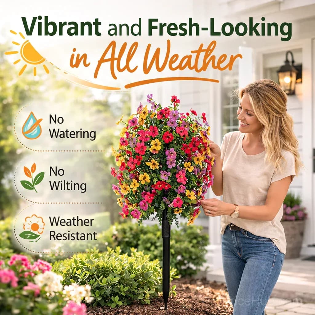 No-Fade Outdoor Hanging Artificial Flowers - View 2