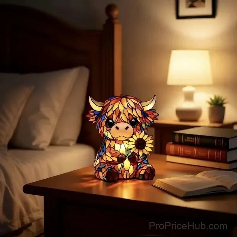 LED Night Light with Highland Cow Design - View 2