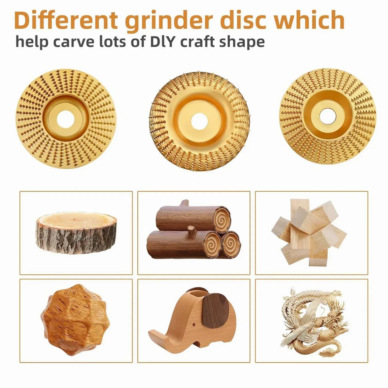 Heavy-Duty Wood Carving Disc Set - 3 Pieces - View 10