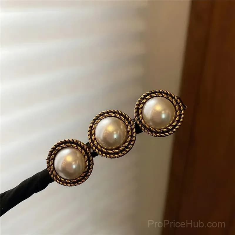 Pearl Flower Twist Hair Styling Tool - Gold Circle Pearl - Main