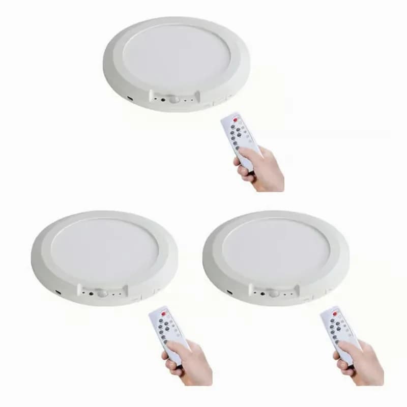 Motion Sensor LED Ceiling Light with Remote, 3-Color Dimming - View 2