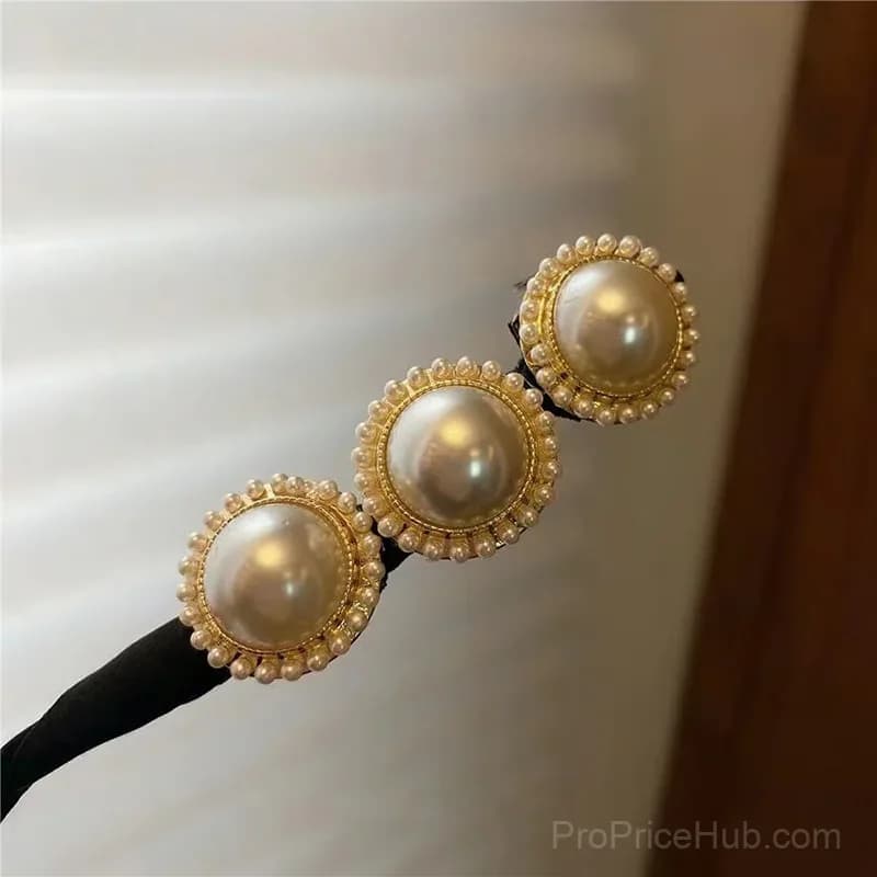 Pearl Flower Twist Hair Styling Tool - Gold Circle Pearl - View 4