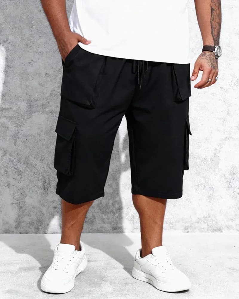 Big & Tall Men's Drawstring Multi-Pocket Loose Casual Pants, 2XL-6XL - View 3