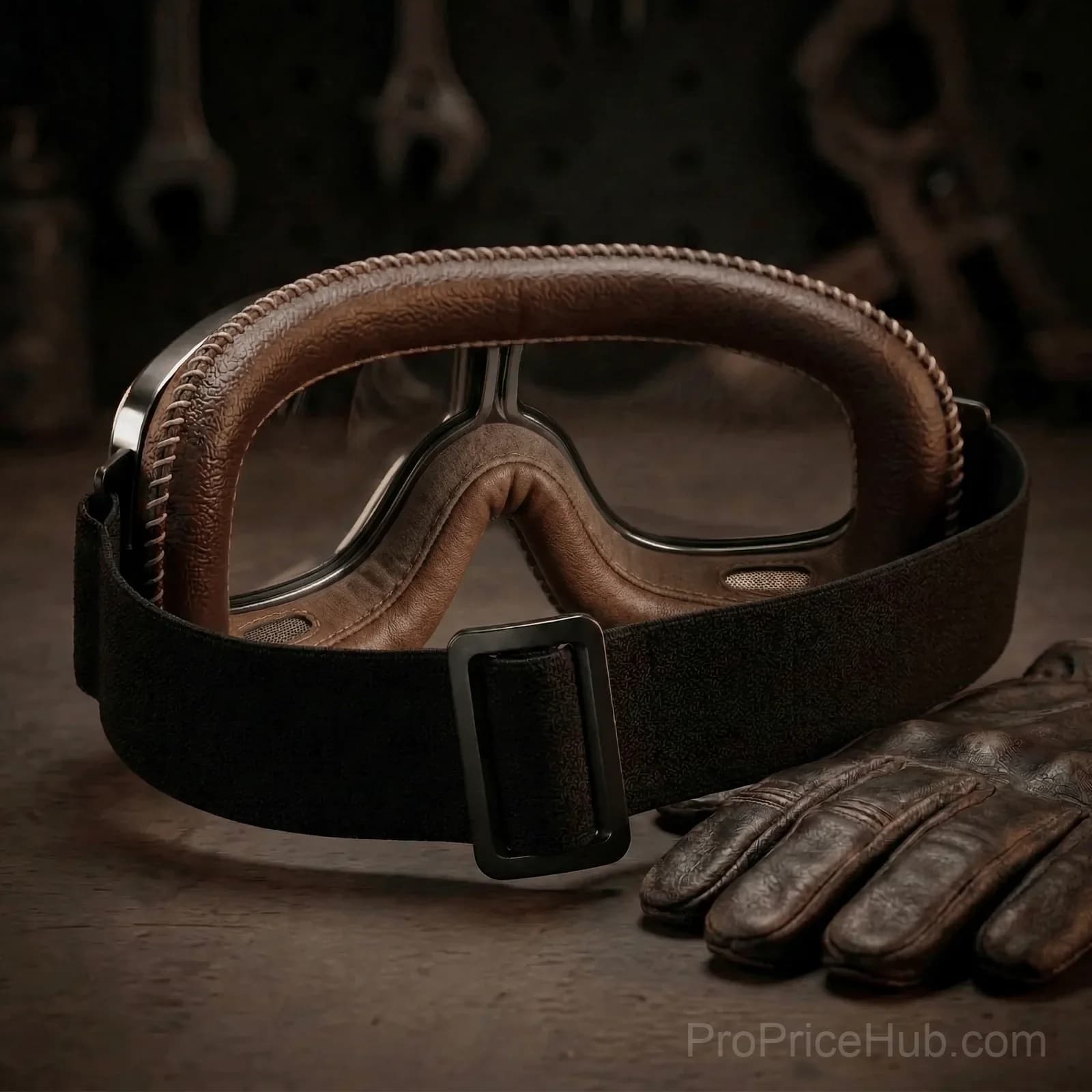 OTG Vintage Motorcycle Goggles, Fits Over Glasses - View 4