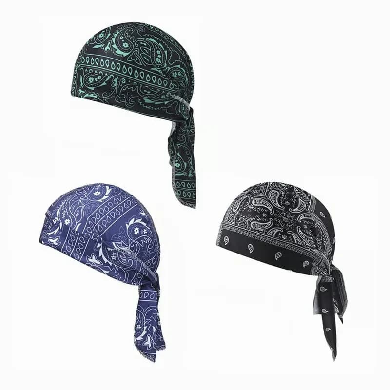 Elastic Cycling Sports Cap, Navy Blue - View 2