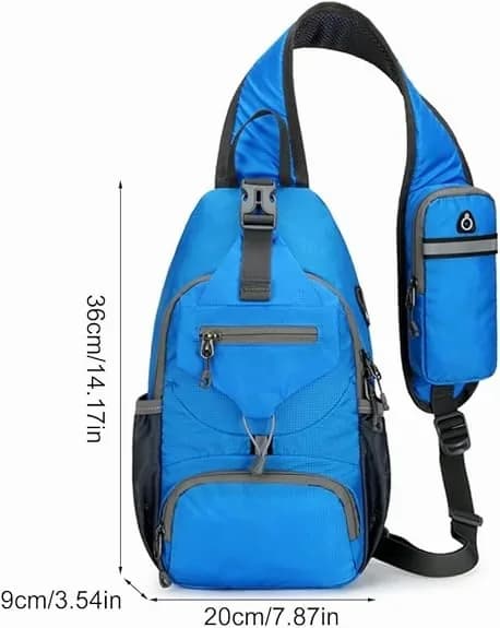 Packable Small Crossbody Sling Backpack with Side Pouch - View 6