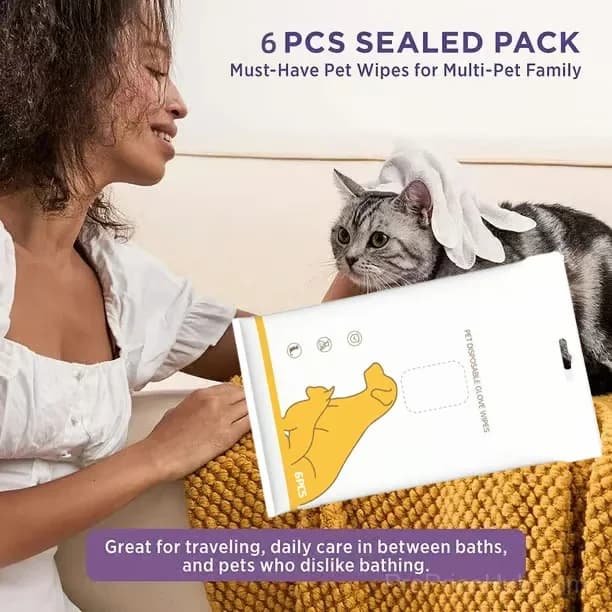 Deodorizing Pet Glove Wipes for Dogs, 6 Count - View 1