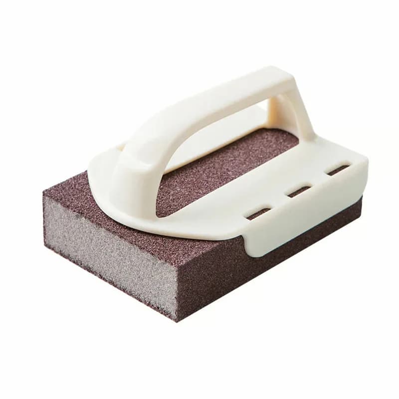 Decontamination Cleaning Brush with Beige Handle and Sponge - View 1