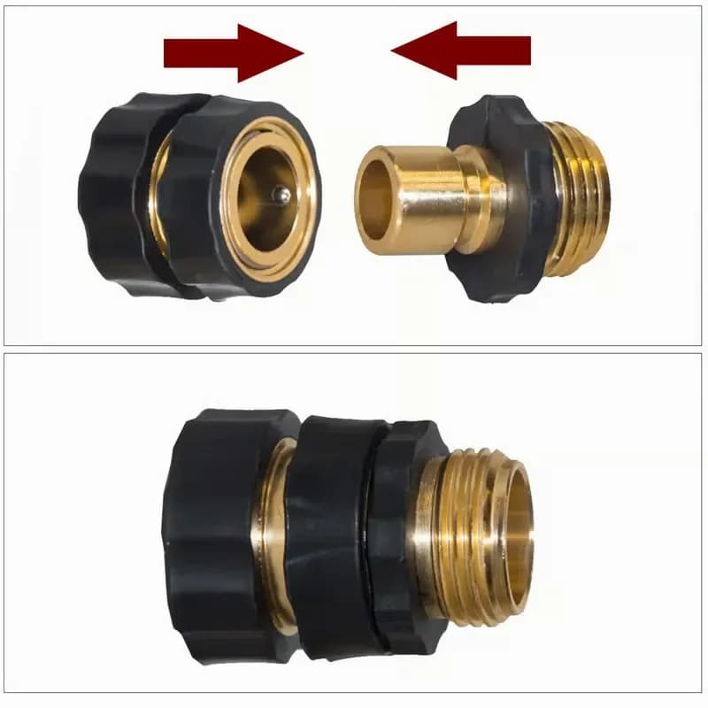 Hourleey Garden Hose Quick Connectors, 2 Sets Male & Female - Alt