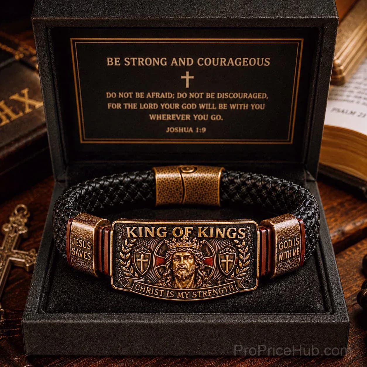 King of Kings Adjustable Christian Faith Bracelet - View 6