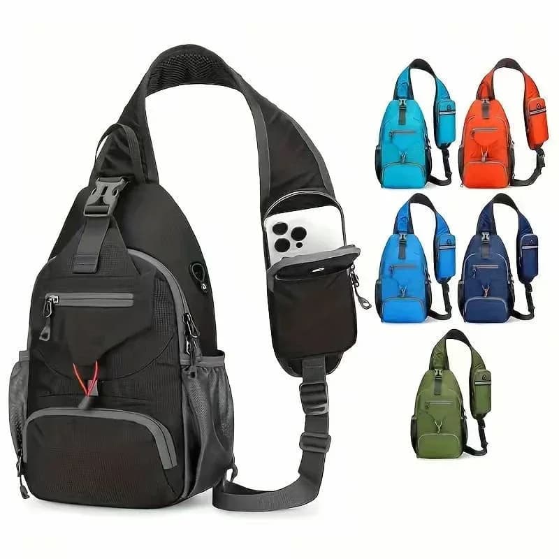 Packable Small Crossbody Sling Backpack with Side Pouch - Alt