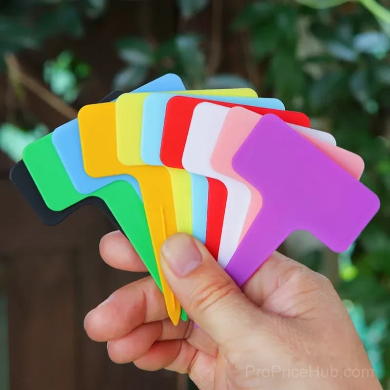 Plant tags for garden plant labeling, waterproof, colored, T-shaped - Main