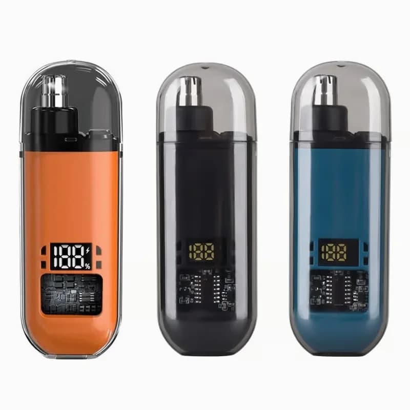 LED Display Precision Nasal Hair Trimmer, Orange/Blue/Black - View 1