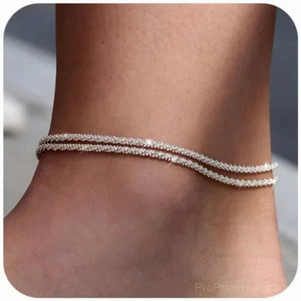 Minimalist Layered Shiny Anklet for Women - Alt