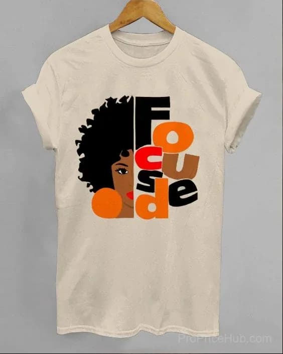 Focused Afro Woman Unisex Short Sleeve T-Shirt - View 1