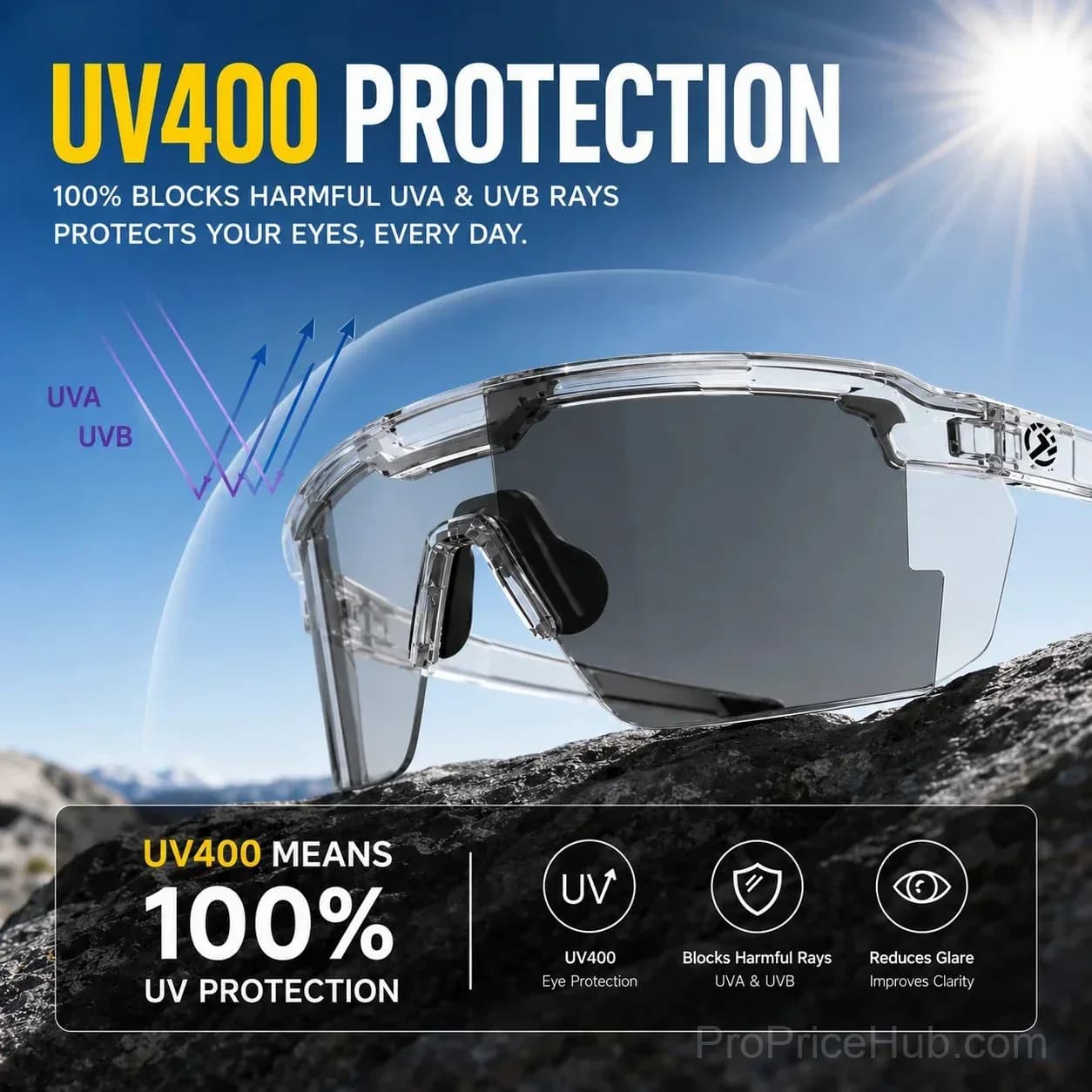 UV400 Photochromic Polarized Safety Glasses, Impact Resistant Work Eyewear - View 3