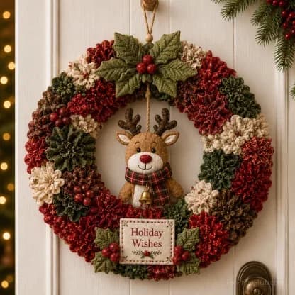 3D Fabric Poke Wreath DIY Kit for Home Decor - View 13
