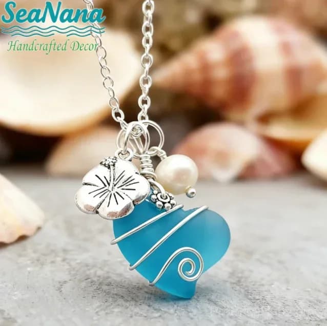 Handcrafted Heart Sea Glass Necklace - Main