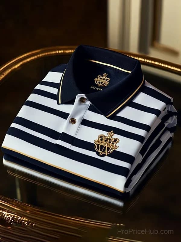 Men's Business Casual Button Short Sleeve Polo Shirt - View 1