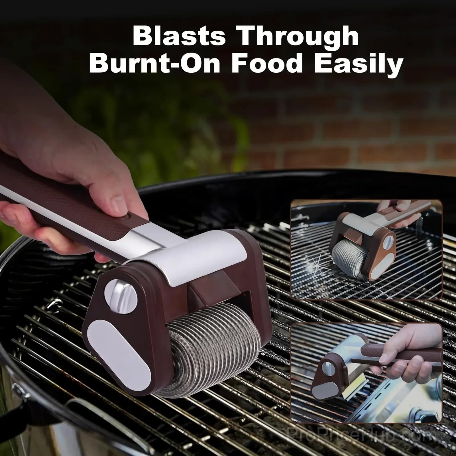 Rechargeable Electric Grill Brush, 350 RPM Bristle-Free Roller - View 6
