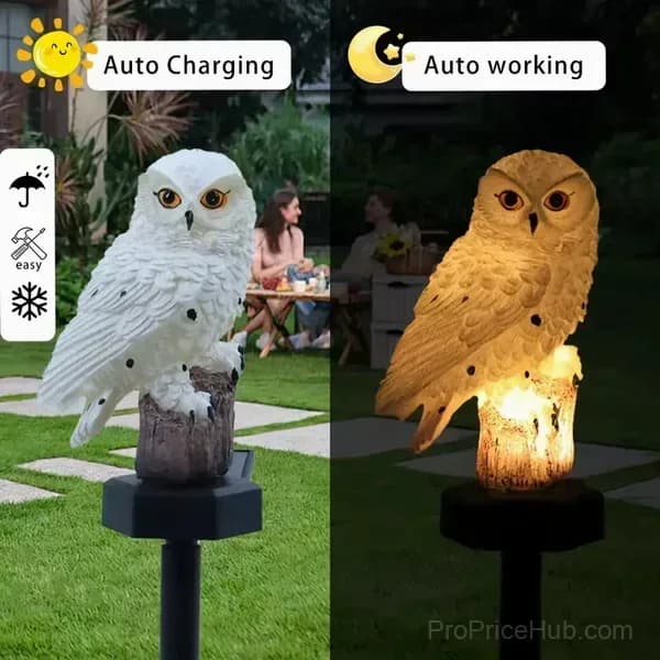 Waterproof Solar Owl Outdoor Decor Light - Alt