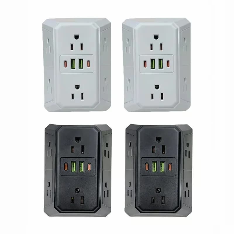 6-Outlet Multi Plug Wall Extender, White, 2-Pack - View 8