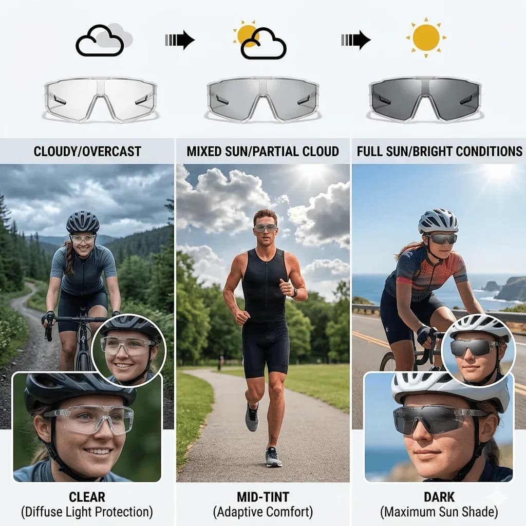 UV400 Photochromic Polarized Safety Glasses, Impact Resistant Work Eyewear - Alt