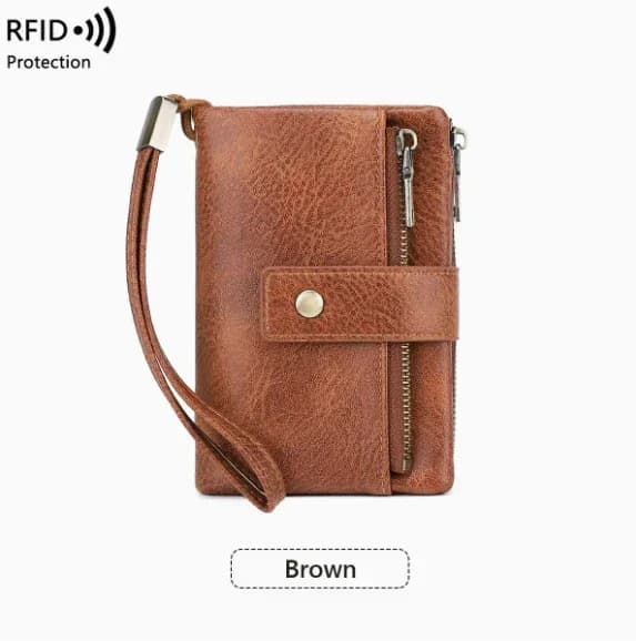 Women's Retro RFID Blocking Tri-Fold Wallet - View 14