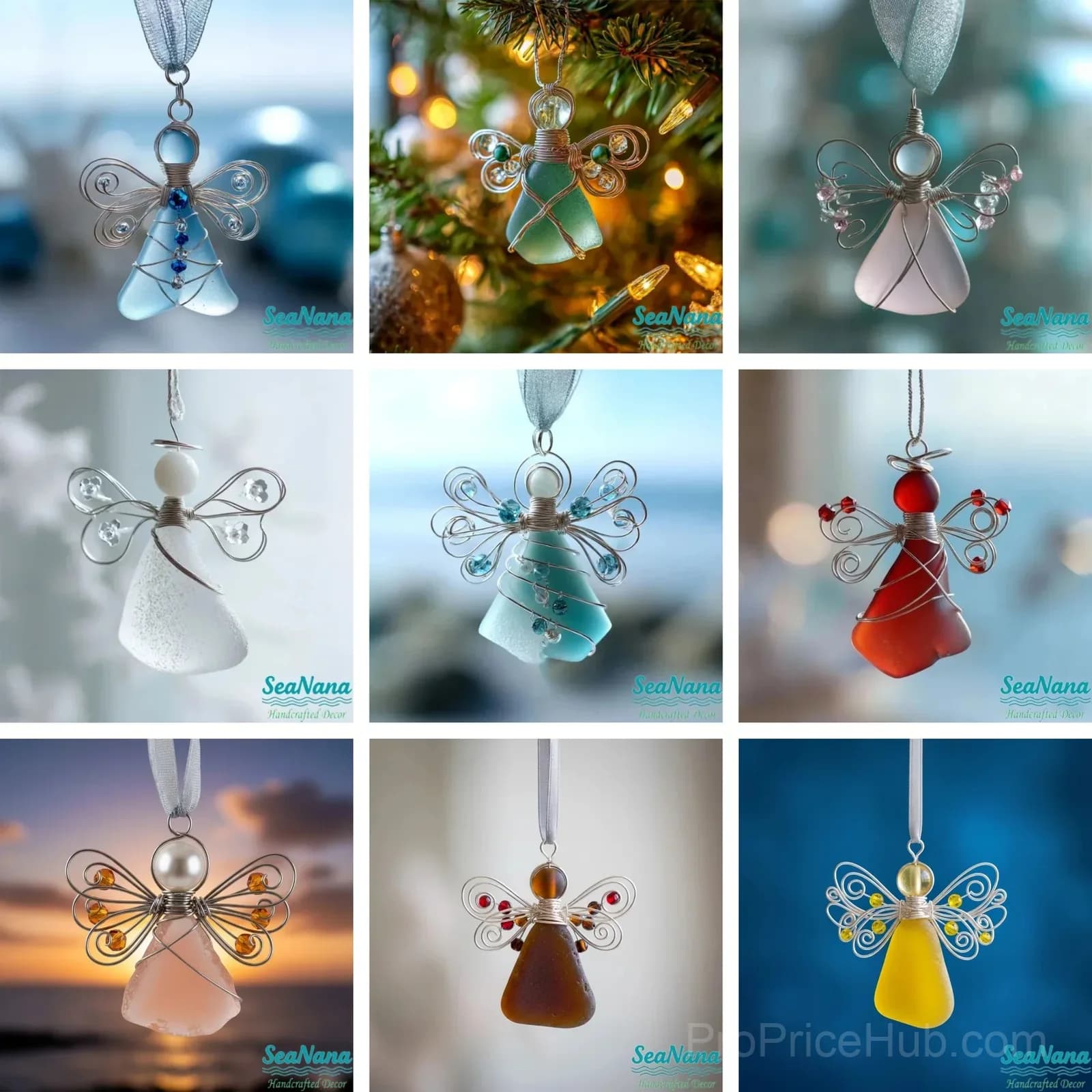 Handmade Sea Glass Angel Ornament - View 11