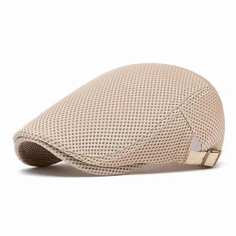 Men's Breathable Mesh Flat Cap – Adjustable Newsboy Ivy Beret Summer Hat - View 2