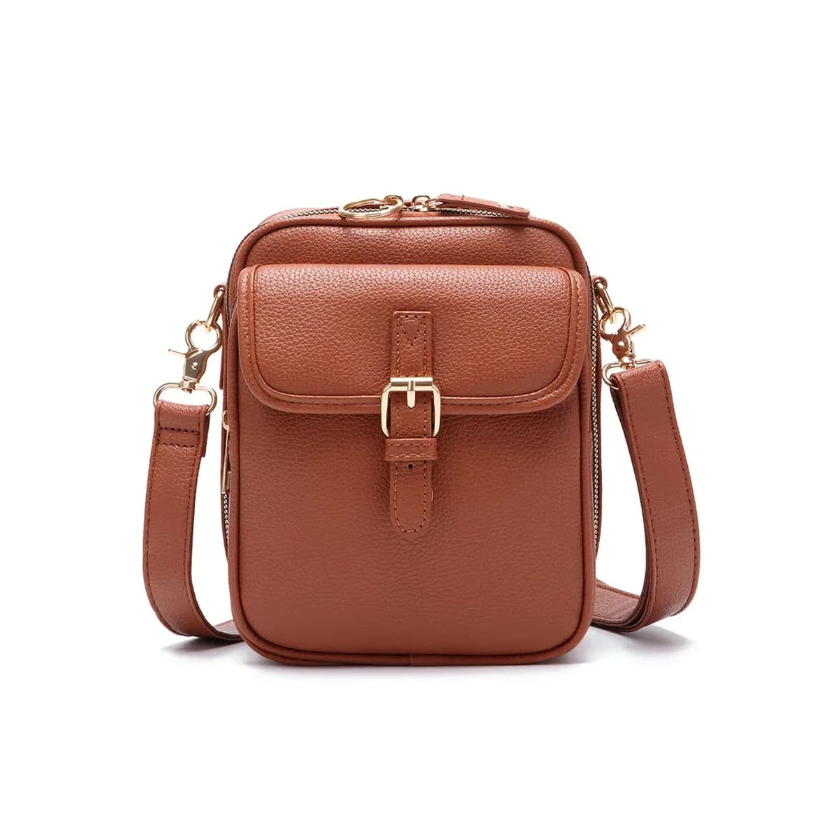 Brown Leather Crossbody Bag - View 5