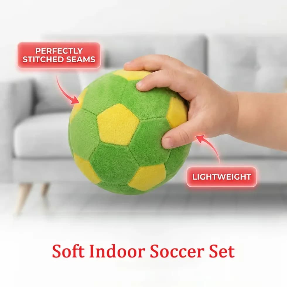 Soft Indoor Soccer Ball Set, Single Ball, Green/Yellow - View 1