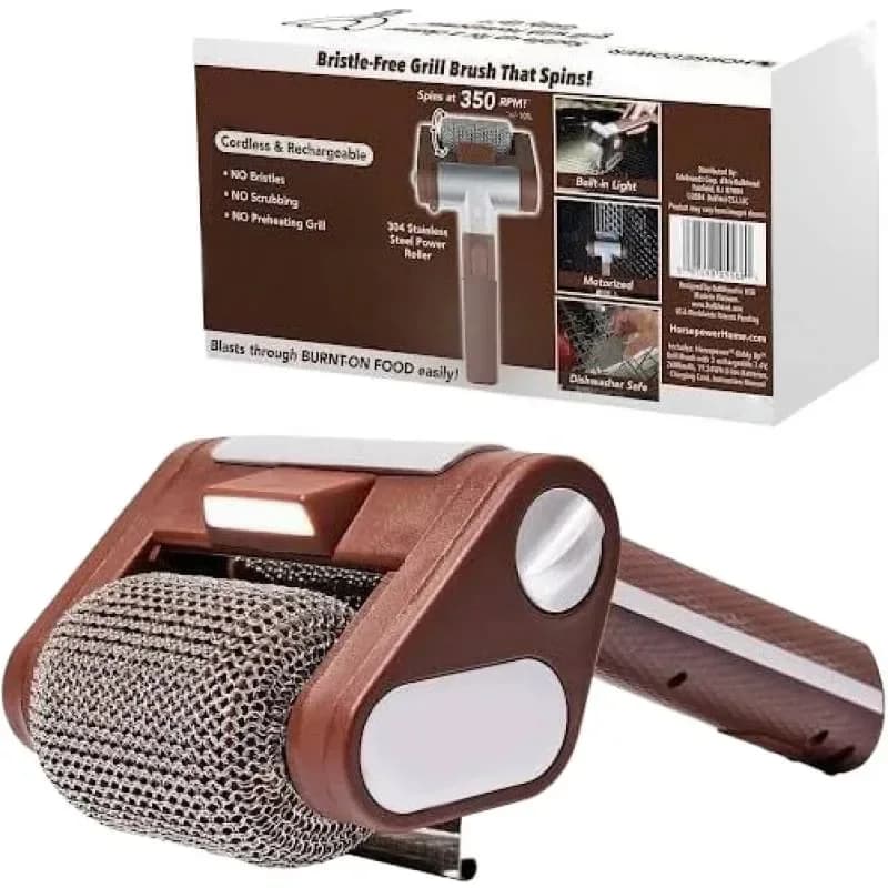 Rechargeable Electric Grill Brush, 350 RPM Bristle-Free Roller - View 1