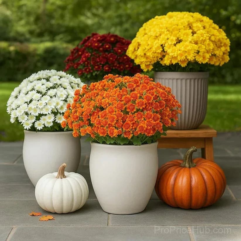 Artificial Outdoor Sunset Mums – UV-Resistant & Weatherproof - View 4