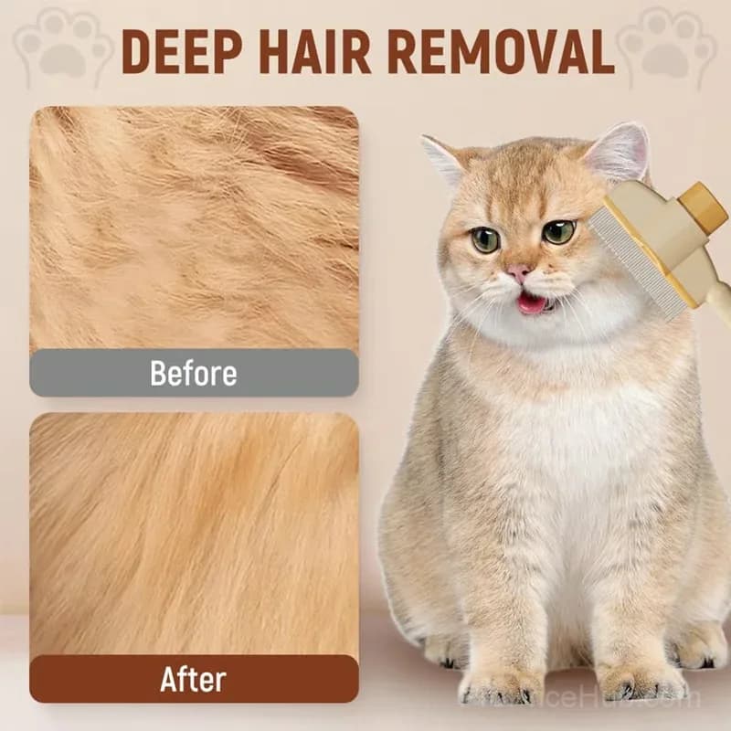 Self-Cleaning Pet Flea Comb Grooming Brush, Green, 1 Pc - View 3