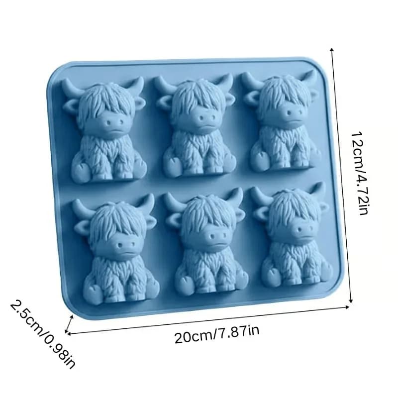 Highland Cow Silicone Ice Cube Tray, Single-Mode Mold - View 2