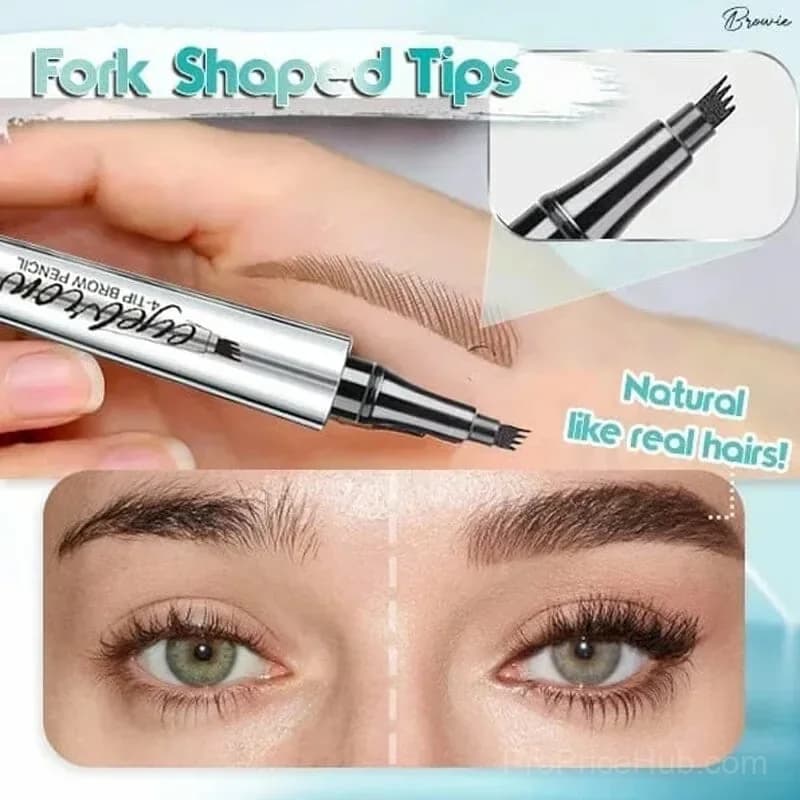 Waterproof Microblading Eyebrow Pen, 4-Fork Tip, Light Brown - View 4
