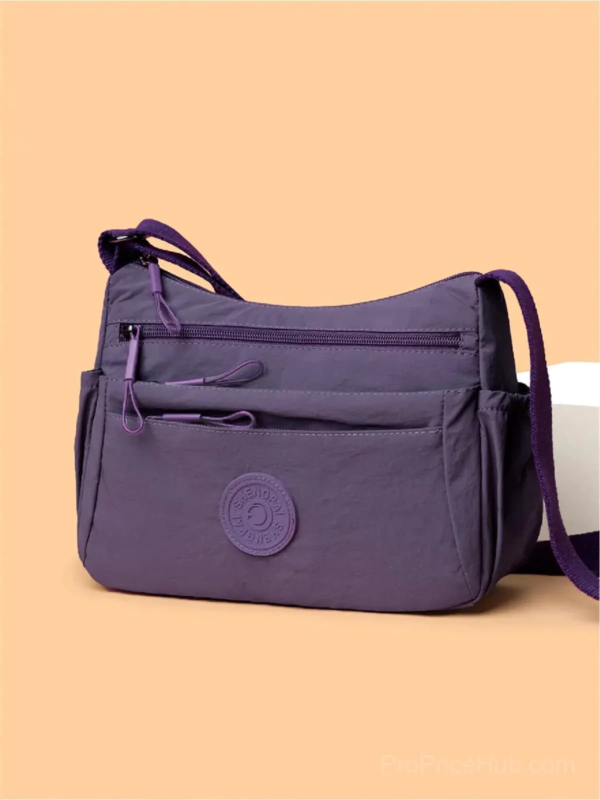 Women’s Black Multi-Pocket Zipper Crossbody Bag - View 3