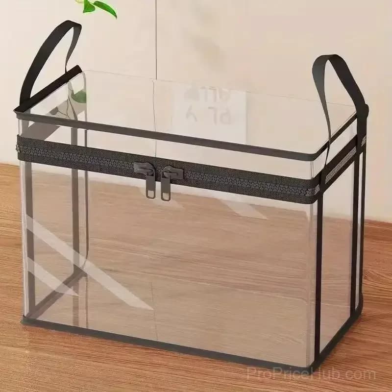 Large Clear Heavy Duty Storage Box with Hinged Lid - Alt
