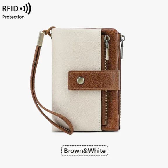 Women's Retro RFID Blocking Tri-Fold Wallet - View 12
