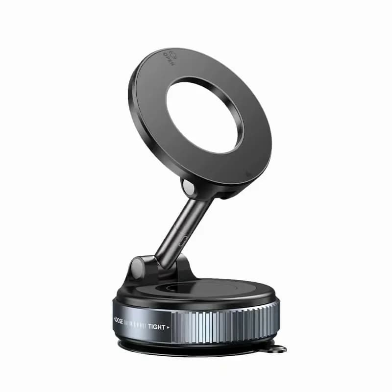 360° Nano Gel Vacuum Magnetic Car Phone Holder, Black - Main